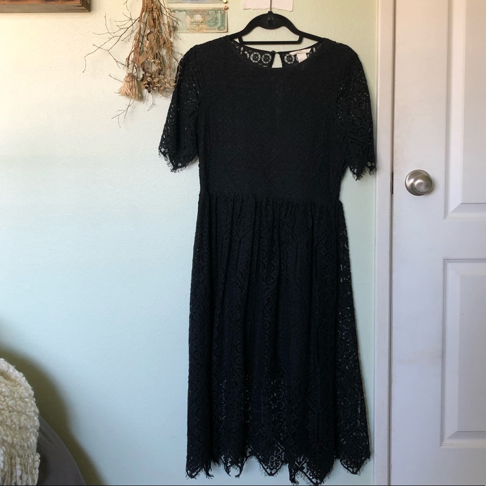 H&M Cotton Lace Midi Dress